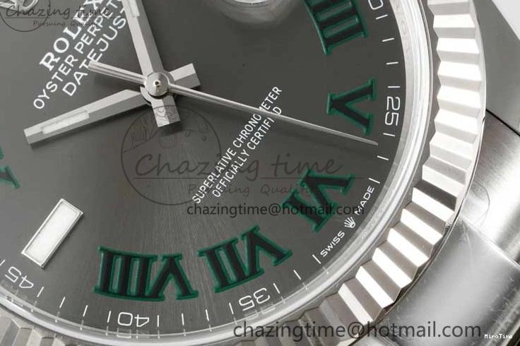 MiroTime 0302 DateJust 41 126334 Clean 1:1 Best Edition 904L Steel Gray Roman Dial on Oyster Bracelet VR Thermal 2430